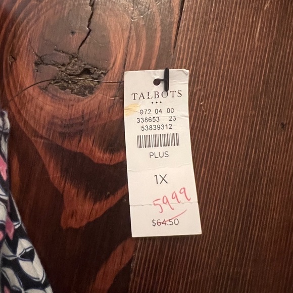 TALBOTS Pink White Navy Geometric Skirt Pockets Shorts underneath NWT plus size - Picture 5 of 7